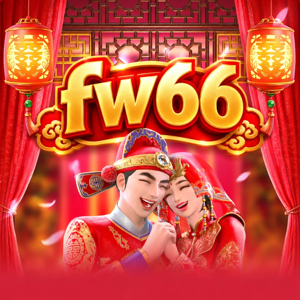 fw66 memperlihatkan pasangan pengantin tradisional Tionghoa bertema Double Fortune