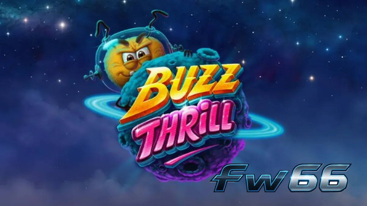 Tampilan visual slot Buzz Thrill dengan tema lebah alien dan grid yang unik